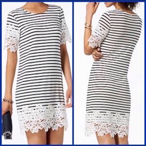 Tommy Hilfiger Striped Dress with Lace Trim Sz XL